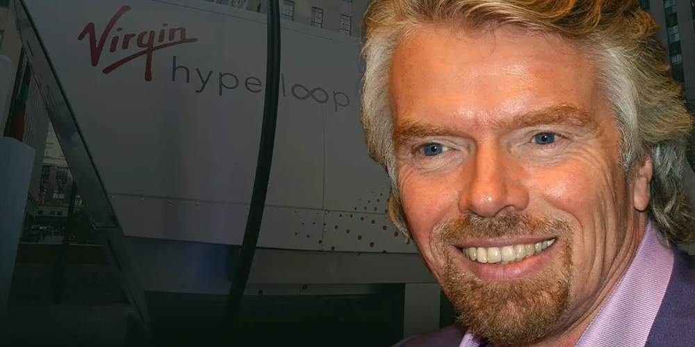 Richard Branson speaking at a business conference, sharing insights on innovation and entrepreneurship